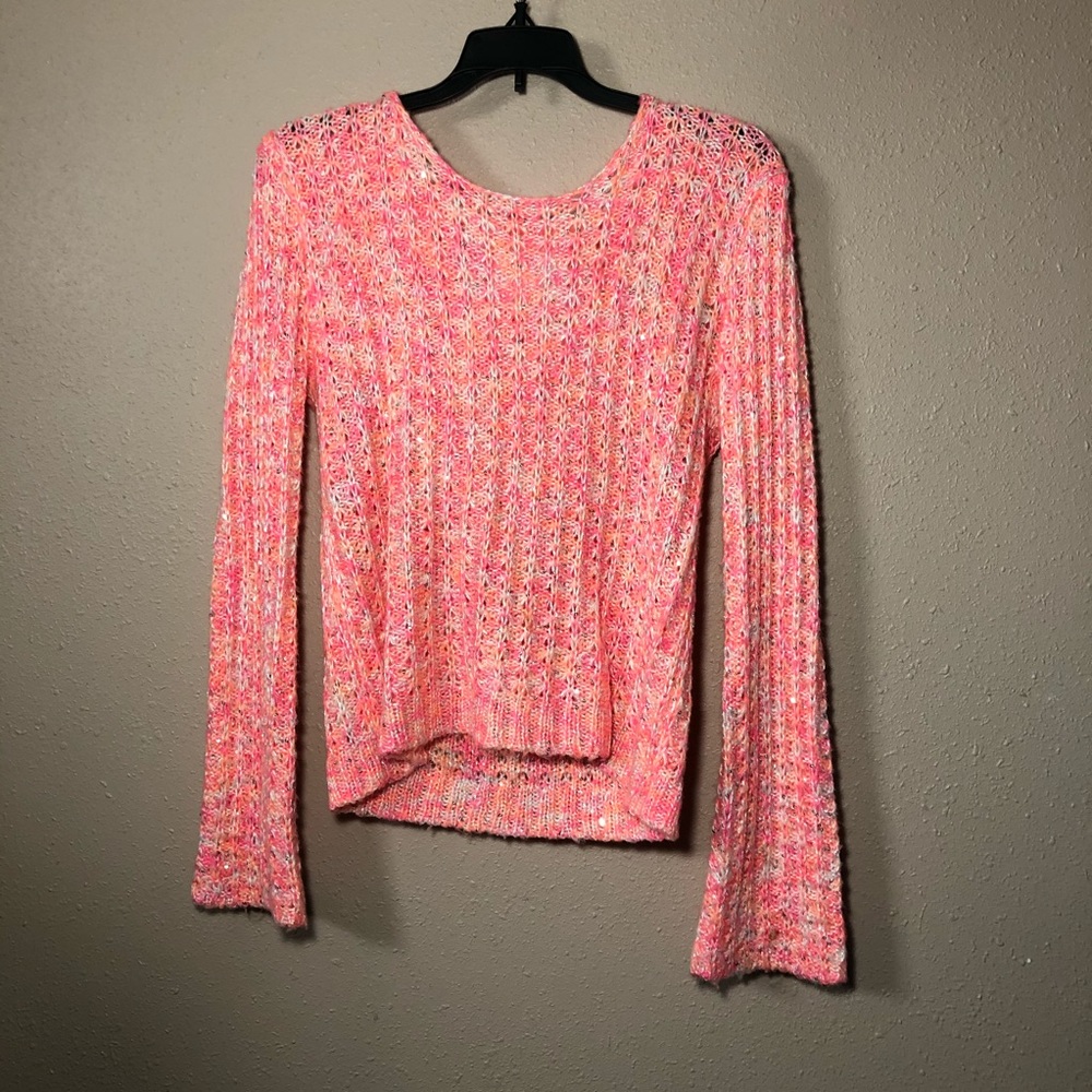 🌸 Justice Girls Pink Long Sleeve Knit Sweater